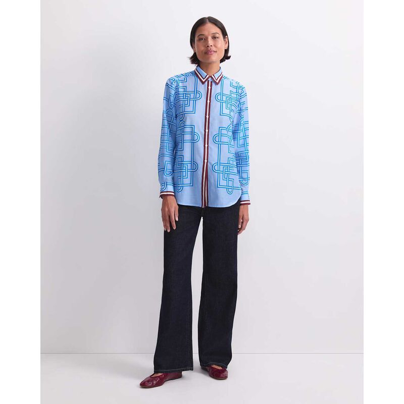Sportscraft Rhodes Print Cotton Silk Shirt image number 3